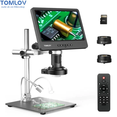 TOMLOV 2000x DM602 Pro 10.1" HDMI Digitalmikroskop für Elektronikreparatur 64G
