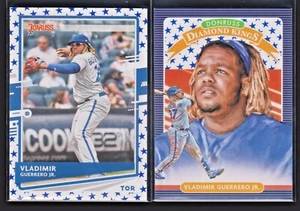2020 Donruss Vladimir Guerrero Jr Independence Day Variation 102 & Diamond Kings - Picture 1 of 2