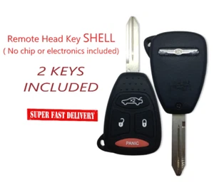X2  4-Button (BIG) Remote Head Key SHELL For CHRYSLER TOP Quality USA Seller - Picture 1 of 4