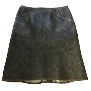 ALAIA Paris Women's 38 black denim with zipper Skirt small short flair - Picture 1 of 4
