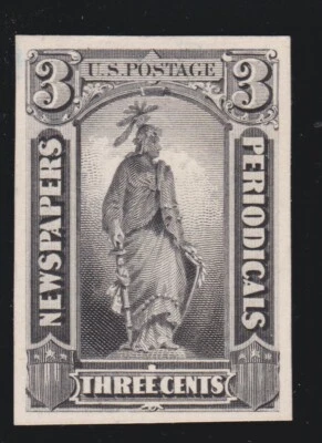 US PR13P4 8c Newspaper Periodicals Proof on Card XF - Image 1 of 2