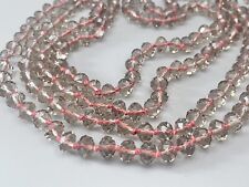Beautiful Sparkly CRYSTAL GLASS Beads LONG Beaded NECKLACE Champagne Gray Color