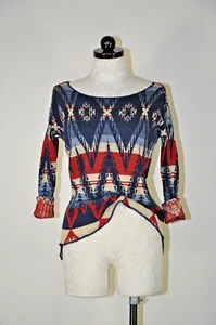 Denim & Supply Ralph Lauren blau Baumwolle Americana Azteken Navajo Pullover Damen XS - Bild 1 von 14