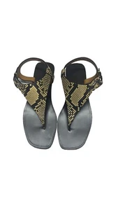 Ralph Lauren Wellington Collection Delancie Snakeskin Thong Sandal made in Italy - Picture 1 of 20