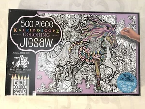 Kaleidoscope Coloring Jigsaw Horse Through The Fields 500 Piece Puzzle Sealed - Picture 1 of 4