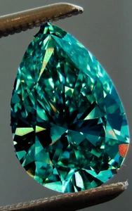 10.33 ct vs1/17.80 mm BLUE WHITE PEAR CUT LOOSE MOISSANITE DIAMOND RING/PENDANT - Picture 1 of 1