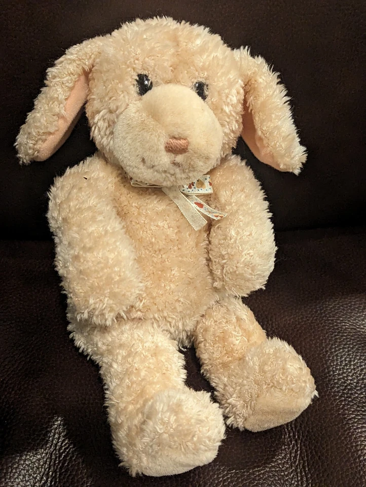 Baby Gund мягкая плюшевая овца ягненок персиковый розовый крем сердца бант Baby милый - Изображение 1 из 4