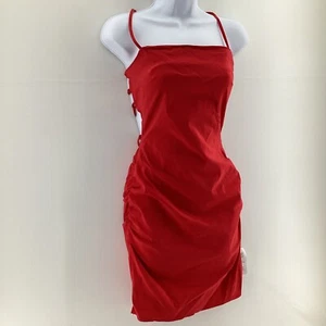 ASOS Womens Dress Size 8 Red Square Neck Sleeveless Backless Tie Back - Picture 1 of 7