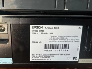 Epson Artisan 1430 Inkjet Printer - Not Working-Red Lights Blinking on Ink - Picture 1 of 12