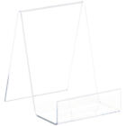 Plymor Clear Acrylic Flat Back Easel w/ 2" Box Ledge 5.5"H x 4"W x 5"D (2 Pack)
