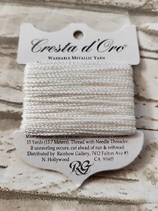 Rainbow Gallery Cresta d'Oro C60 White Pearl 15 Yards Needlework - Picture 1 of 2