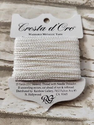 Rainbow Gallery Cresta d'Oro C60 White Pearl 15 Yards Needlework - Image 1 of 2