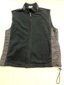 IZOD Golf Vest Mens Large Black Zip Up Windbreaker Performance Golfing PerformX - Picture 1 of 8