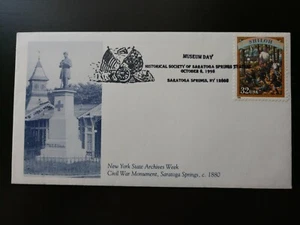 1995 Museum Day New York State Archives Week Civil War Monument Saratoga Cover - Picture 1 of 5