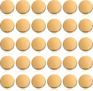 Chuangdi 30 Pieces Metal Flat Button Alloy Shank round Shaped Sewing Button for - Picture 1 of 12