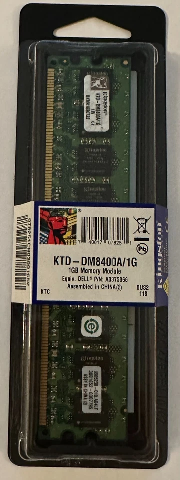 Kingston 1GB DDR2 RAM Low Profile DIMM Memory KTD-DM8400A/1G Equiv Dell A0375066 - Image 1 of 1