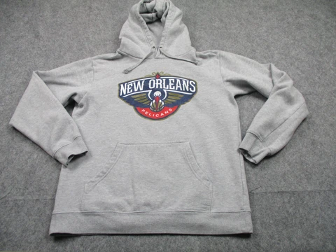 New Orleans Pelicans Hoodie Mens Medium Gray NBA Basketball Pullover Fanatics Cover
