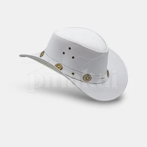 Sombrero de vaquero occidental de cuero blanco para hombre y mujer - clásico y elegante - Imagen 1 de 5
