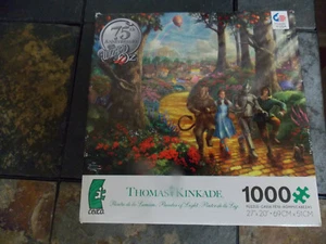 Kinkade Wizard of Oz Follow the Yellow Brick Road 1000 Pc Puzzle 100% Complete - Picture 1 of 2