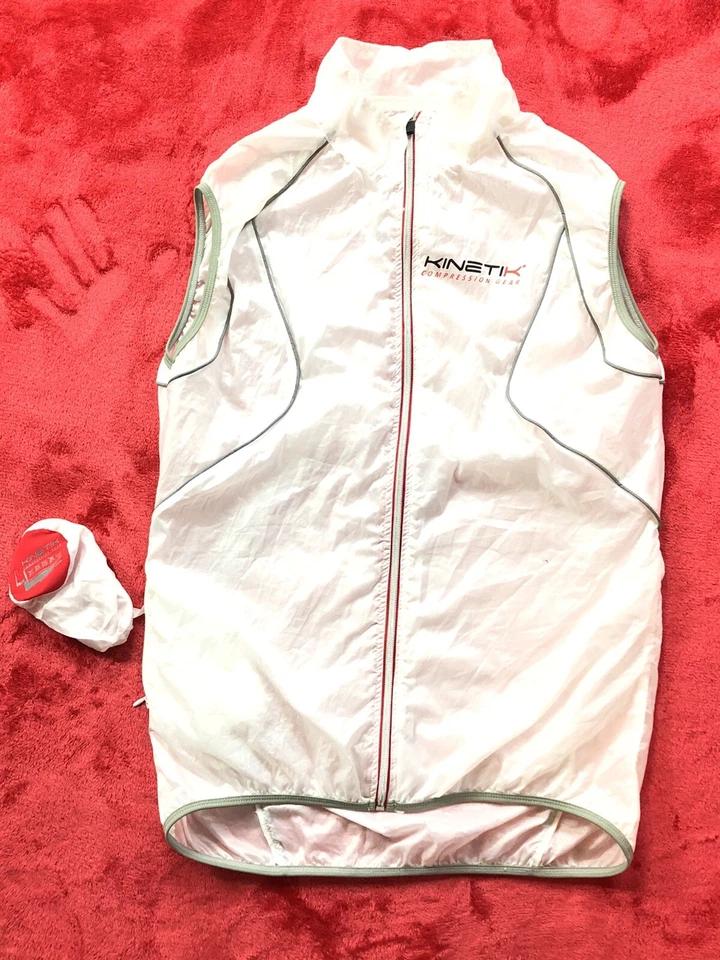 White Jacket Vest Cycling Kinetik Compression Gear Light Packable Sleeveless - Image 1 of 4
