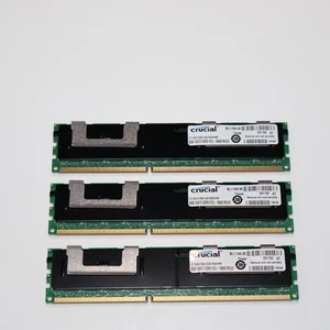 3x Crucial 8GB DDR3 PC3-10600R ECC Registered Server Memory Modules - 24GB - Picture 1 of 2