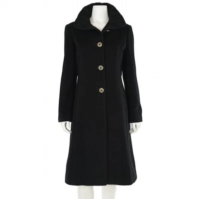 *GORGEOUS* St John Knits | Coats Black Leopard Lined Angora Mid Length Coat sz 6 - Image 1 of 4