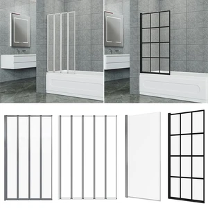 Bath Shower Screen Wet Room Glass Panel Bathroom 180° Folding Pivot 1/4/5 Panels - Picture 1 of 45