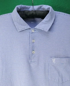 Myers Park Country Club MPCC men's golf shirt B.Draddy XL blue striped - Picture 1 of 8