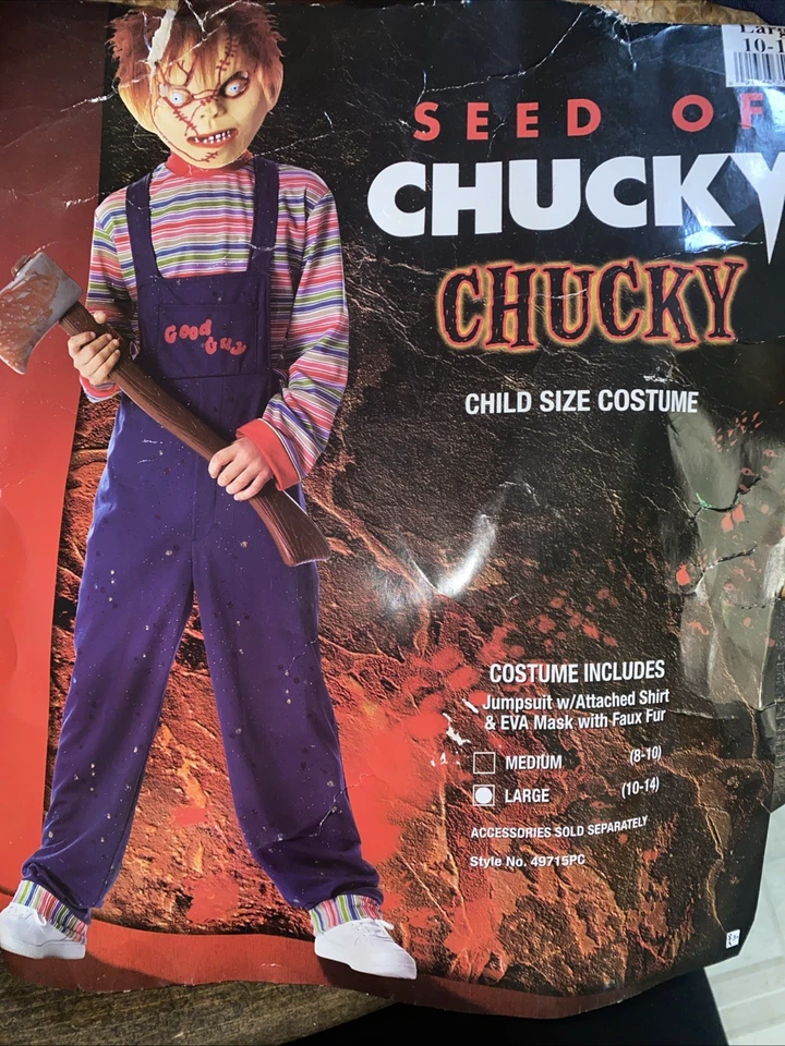 SEED OF CHUCKY Mono Disfraz Niño Talla Grande X-Grande Con Máscara 2004 Foto 1 de 4
