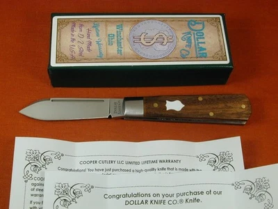 CUCHILLO DOLLAR CO NOGAL BLANCO ESCUDO JACK CUCHILLO COOPER CUBIERTOS SCHATT & MORGAN EE. UU. Foto 1 de 4