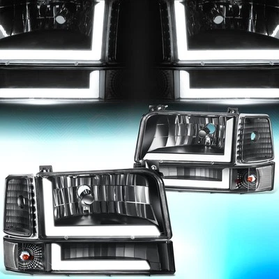 Faros LED traseros negros transparentes para Ford F150-F350 Bronco 1992-1996 Foto 1 de 4