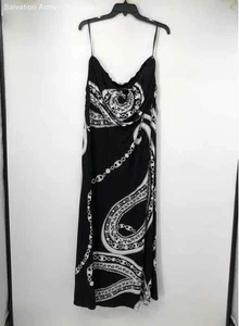 White House Black Market Womens Black White Sleeveless Maxi Dress Size Large - Picture 1 of 6