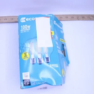 (3-Pk) Ecosmart Dimmable Filament LED Vintage Edison Light Bulb Bright White - Picture 1 of 4