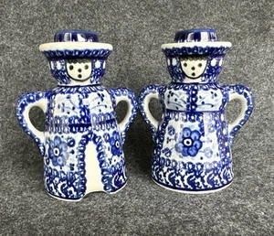 Portacandele uomo e donna ceramica polacca Unikat Ceramika Artystyczna HTF - Foto 1 di 19
