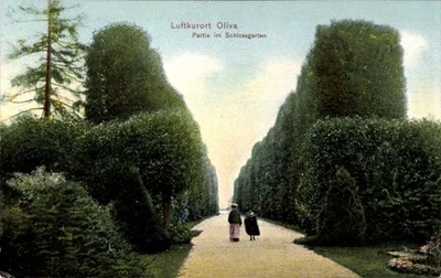 Ak Oliva Gdańsk Danzig, Luftkurort  Partie im Schlossgarten, zwei... - 4915834 - Bild 1 von 2