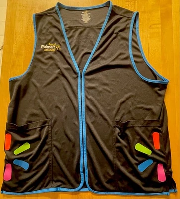 Walmart Proud Associate Unisex Black / Blue Uniform Vest Size XL - Image 1 of 4