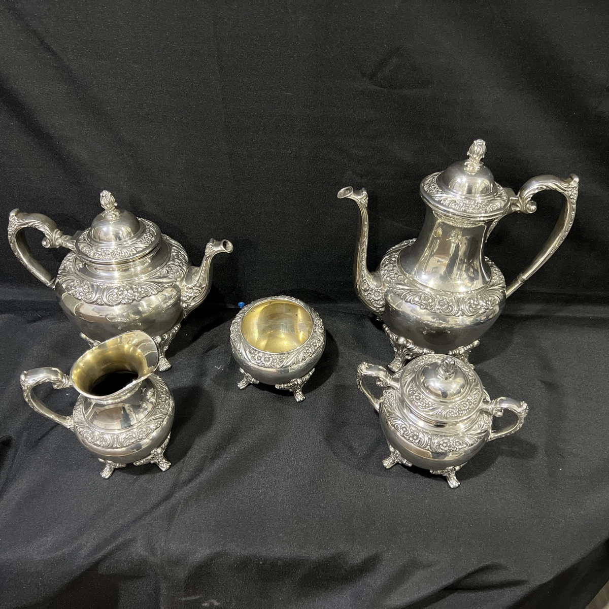 1847 Rogers Bros Antique US Silver-Plated Teapots, Coffee Pots