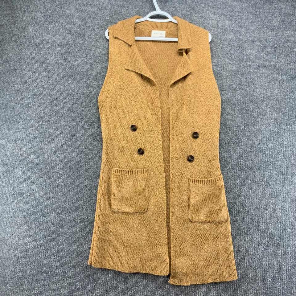 Active USA Suéter Mujer Grande L Marrón Cárdigan Chaleco Largo Abierto Frontal Botón Foto 1 de 4