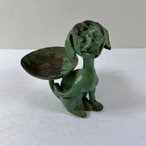 Vintage Metal Dog With Ashtray/Tip Tray - Picture 1 of 9