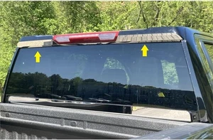 Polished Top Rear Window Trim for 2020-2024 Chevrolet Silverado 3500 HD [1pc] - Picture 1 of 3