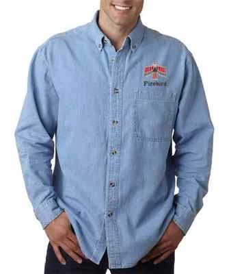  FIRST GENERATION FIREBIRD GM PONTIAC LICENSED DENIM SHIRTS - Image 1 of 2
