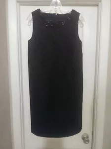 Attenzione: Abito donna nero poliestere floreale senza maniche con zip taglia 4 - Foto 1 di 11
