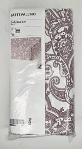 IKEA Jattevallmo King Bed Top Flat Sheet Red /Dark Pink Paisley Brand New - Picture 1 of 4