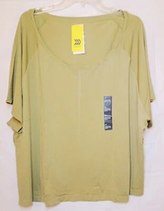 All In Motion olivfarbenes kurzärmliges Oberteil T-Shirt Größe 3X neu mit Etikett - Bild 1 von 3