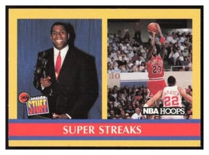 1990-91 Hoops #385 Super Streaks - Michael Jordan Magic Johnson - Bild 1 von 2