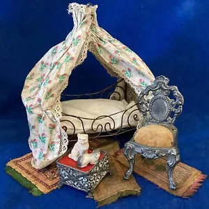 Dollhouse Miniature Bed, Chair, Etc - Picture 1 of 24