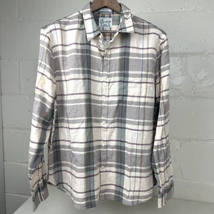 Lucky Brand Herren Gr. XL Classic Fit Hemd mit Knöpfen hellbraun grün kariert - Bild 1 von 7