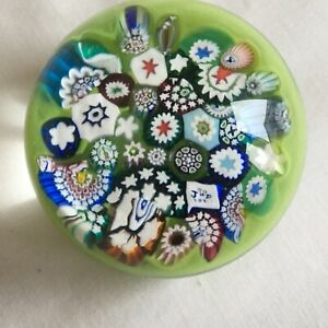 Vintage Scottish John Deacons End of Day Millefiori JHD 2012 Glass Paperweight 