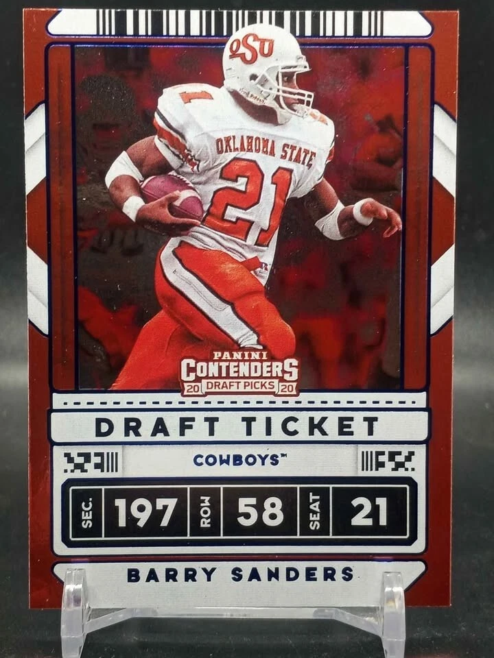 Barry Sanders 2020 Panini Contenders Draft Picks Blue Foil Oklahoma State Univer - Image 1 of 2