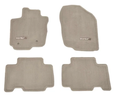 4 Piece Beige Carpet Floor Mat Set for 06-12 Toyota Rav4-New, OEM - Image 1 of 2
